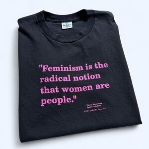 Vintage 1990s Black Feminist Quote T-Shirt L